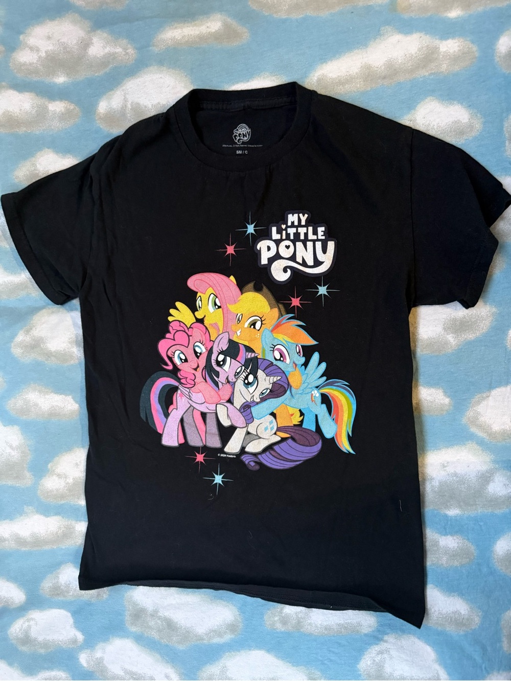 My Little Pony Mane 6 Friendship Is Magic Black Graphic Tee Small